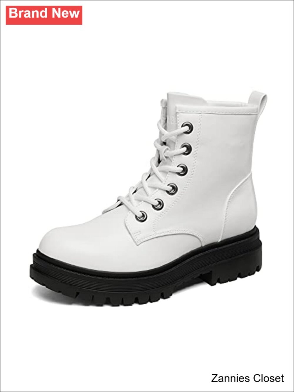 ✨ Combat Boots Lace-up Ankle Boots Faux Leather Platform Lug Sole